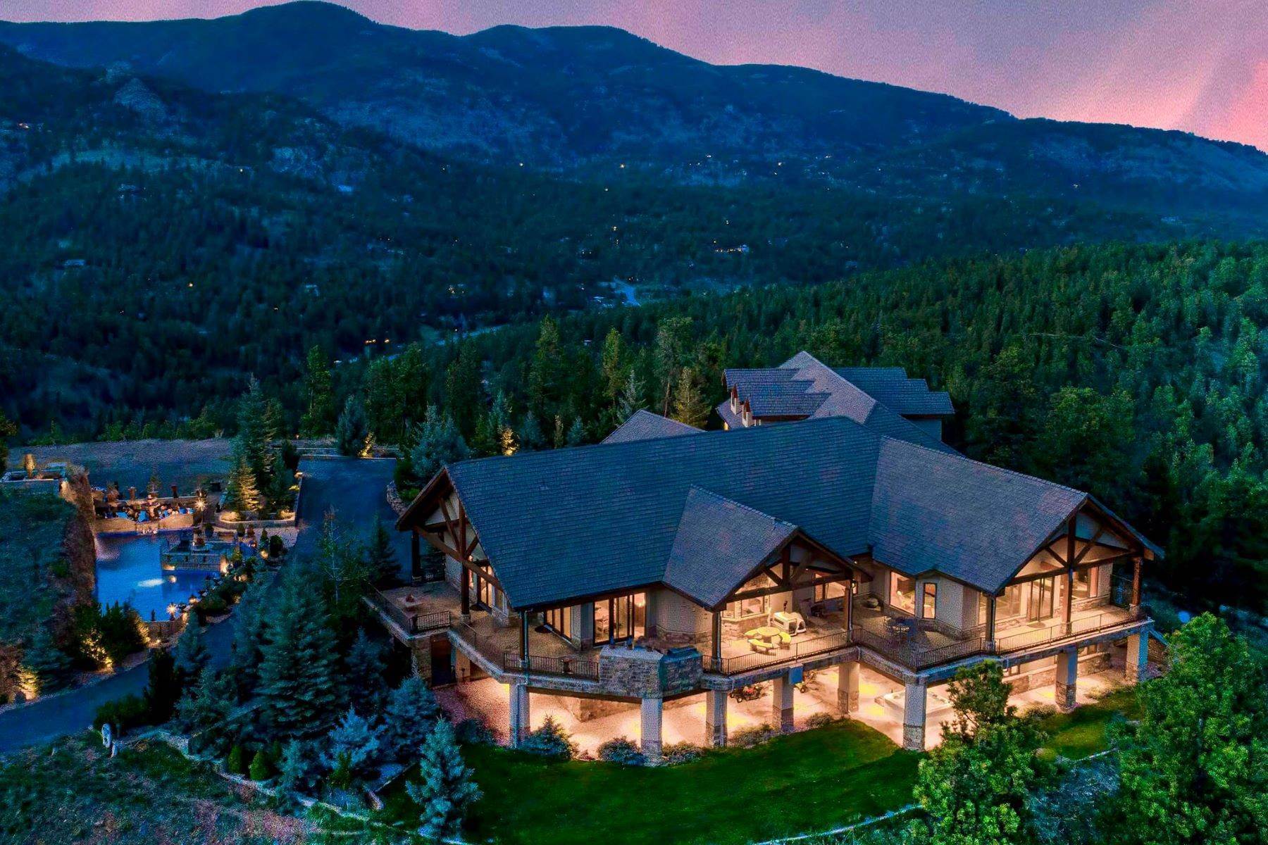 39. Single Family Homes for Active at A Regal Home in Evergreen Sets the Standard in Mountain Home Luxury 577 Bear Meadow Trail Evergreen, Colorado 80439 United States
