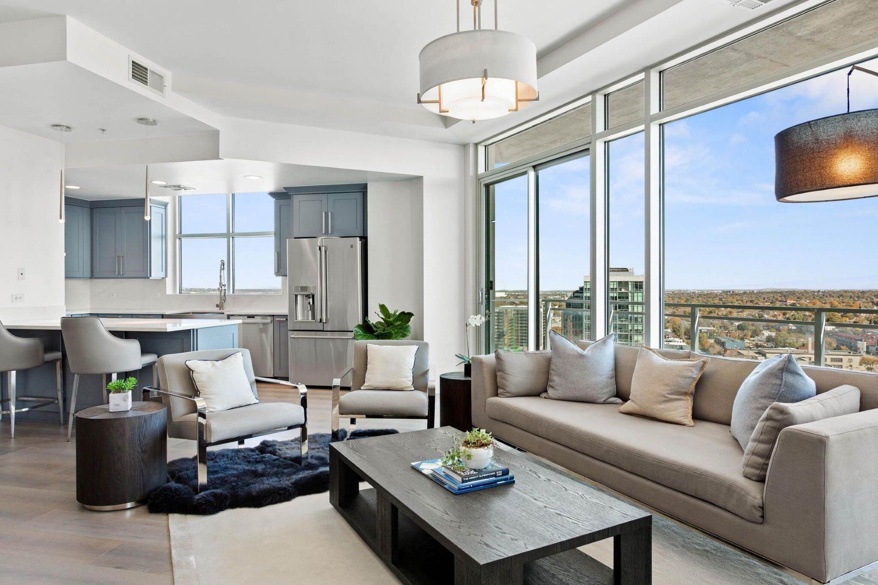 Condominiums at Fully renovated to PERFECTION - every inch of this 18th floor luxury residence h 2001 Lincoln Street, 1822 Denver, Colorado 80202 United States